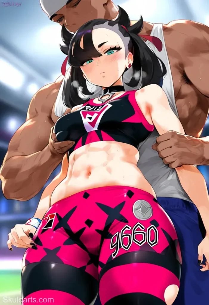 Pokemon Porn Hentai Marnie Boyfriend woke up Marnie's teen babe by fucking her tight pussy (4)